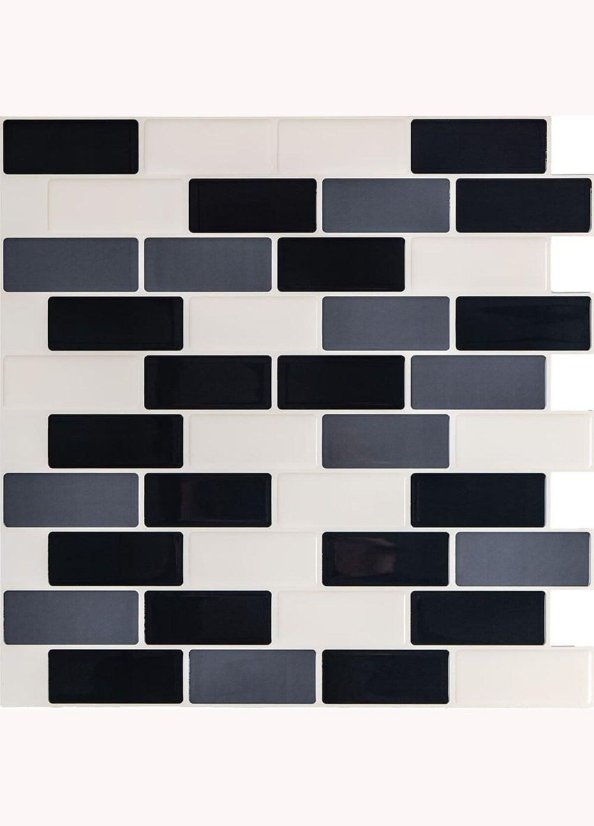 Самоклеющаяся полиуретановая плитка черный серый молочный кирпич 305х305х1мм (D) SW-00001329 Sticker Wall (300241940)