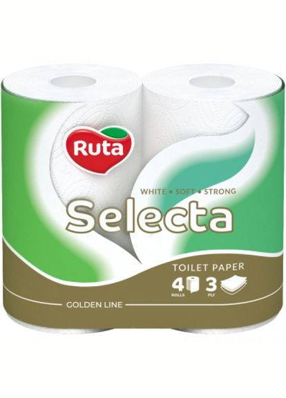 Туалетний папір (4820023744387) Ruta selecta 3 шари 4 рулони (268142433)