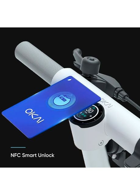 Электросамокат White 9", 300(600)W, 7.8Ah, 30km, 25km\h, 20%, NFC, App, 15kg (ES10-W) OKAI ES10-NEON Lite (372686726)