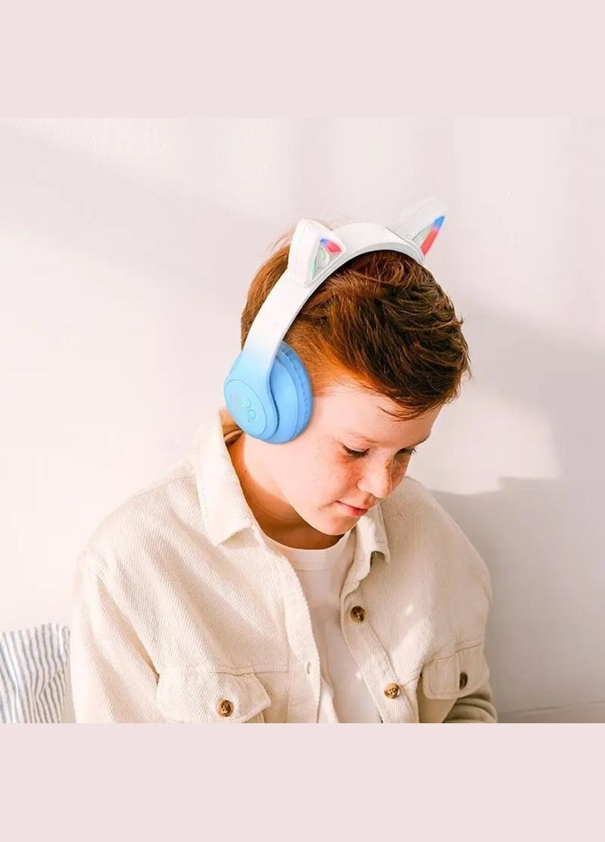 Бездротові навушники BT headphones Crystal Blue Hoco W42 Cat ears (340277573)