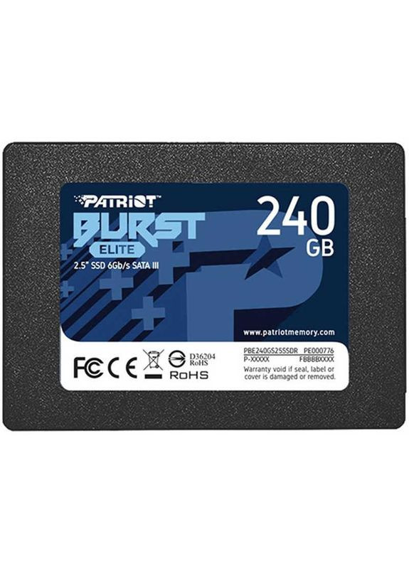 Накопитель SSD 240GB Burst Elite 2.5" SATAIII TLC (PBE240GS25SSDR) Patriot (336956906)