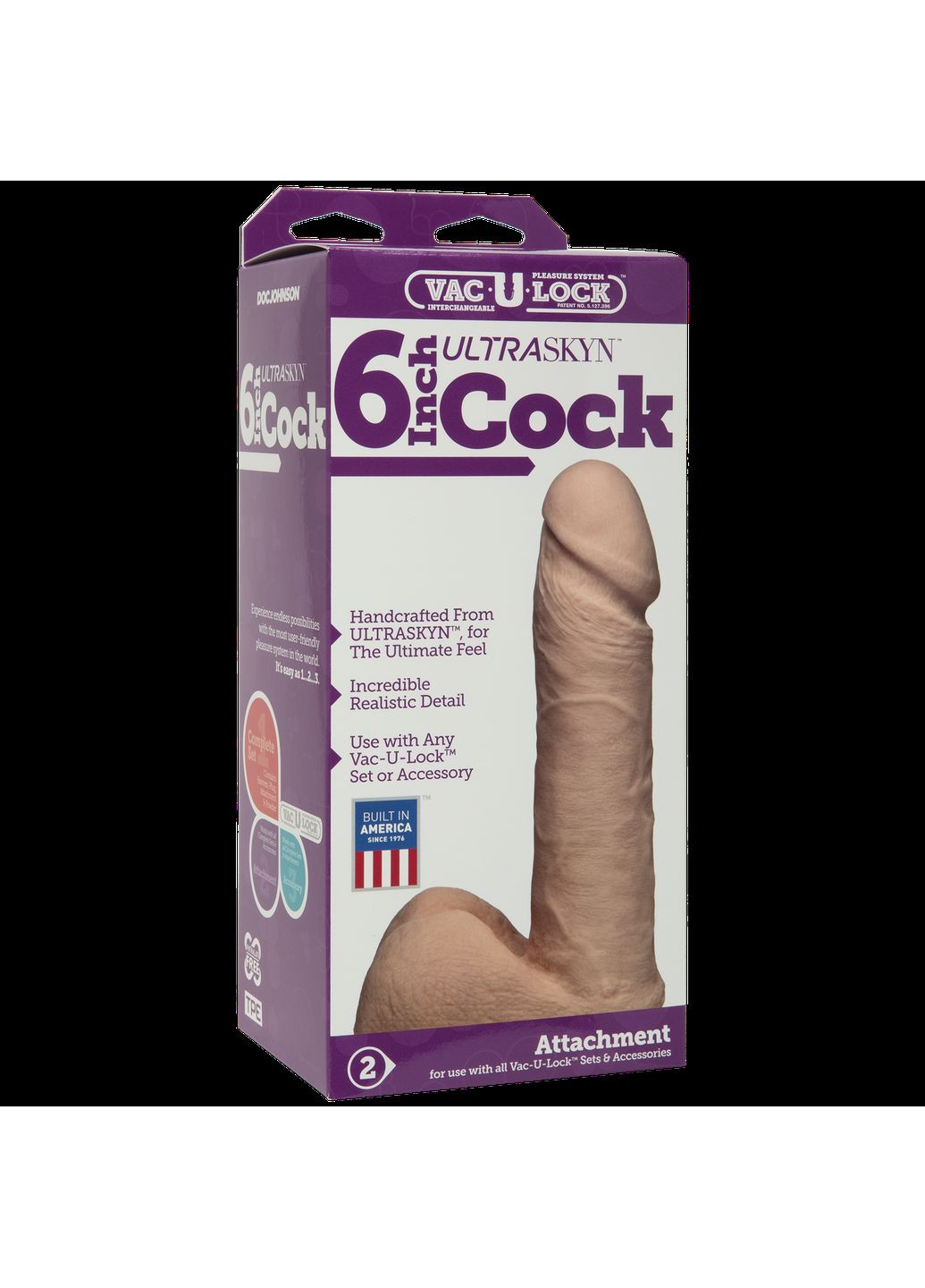 Фаллоимитатор Vac-U-Lock - 6 Inch ULTRASKYN Cock White, диаметр 4,3 см Doc Johnson (369953586)