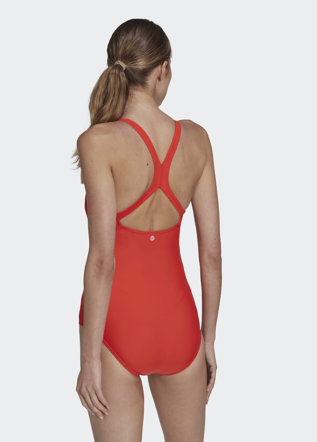 Красный демисезонный купальник padded mid stripes adidas