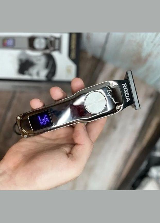 Бездротова машинка тример для стриження волосся бороди та тіла HQ 308 Pro Сріблястий + 5 насадок Rozia (306716770)