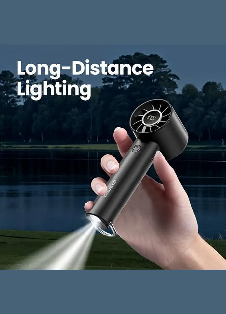 Компактний акумуляторний міні-вентилятор Gaiatop USB з дісплеєм та ліхтарем HF-01 No Brand (316651779)