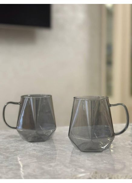 Набор кружек Diamond VT-5102-300 300 мл 2 шт серый Vittora (348169051)