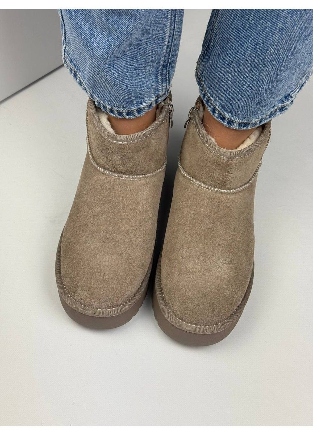 473 УГІ Бежеві Замшеві с блискавкою Hengji (367960241)