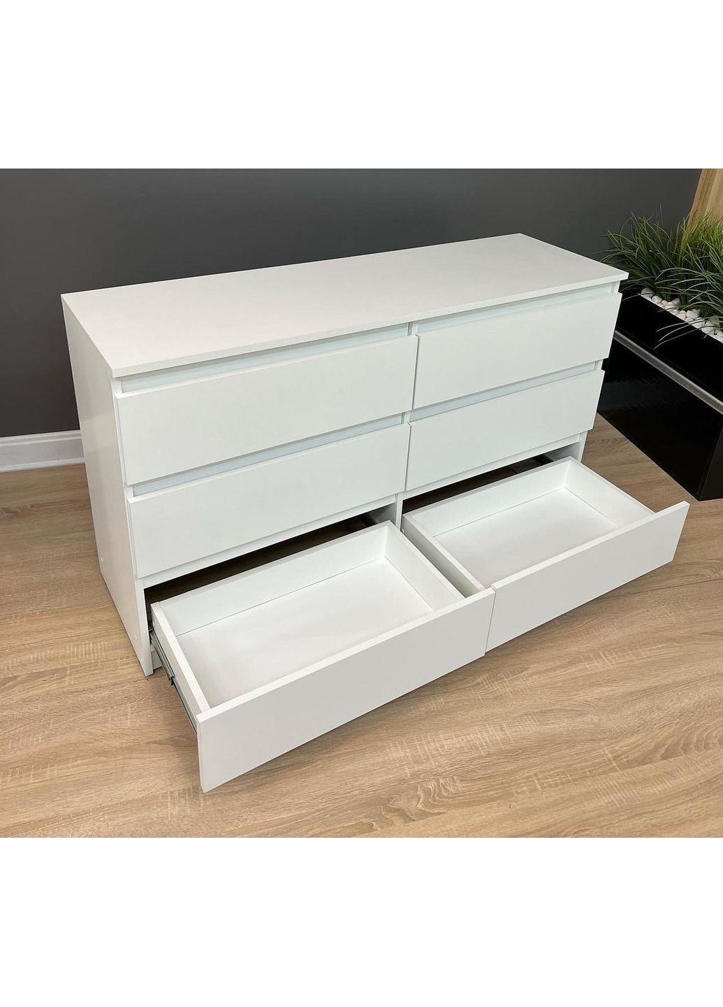 Комод "Kvatro 130" на 6 ящиков 1300х750х400 мм. Белый No Brand (365795127)