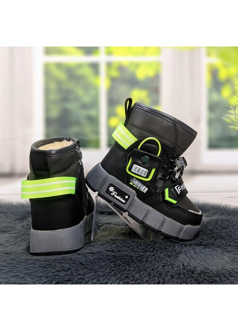 Зимние сапоги дутики детские зимние для мальчика Леопард на молнии