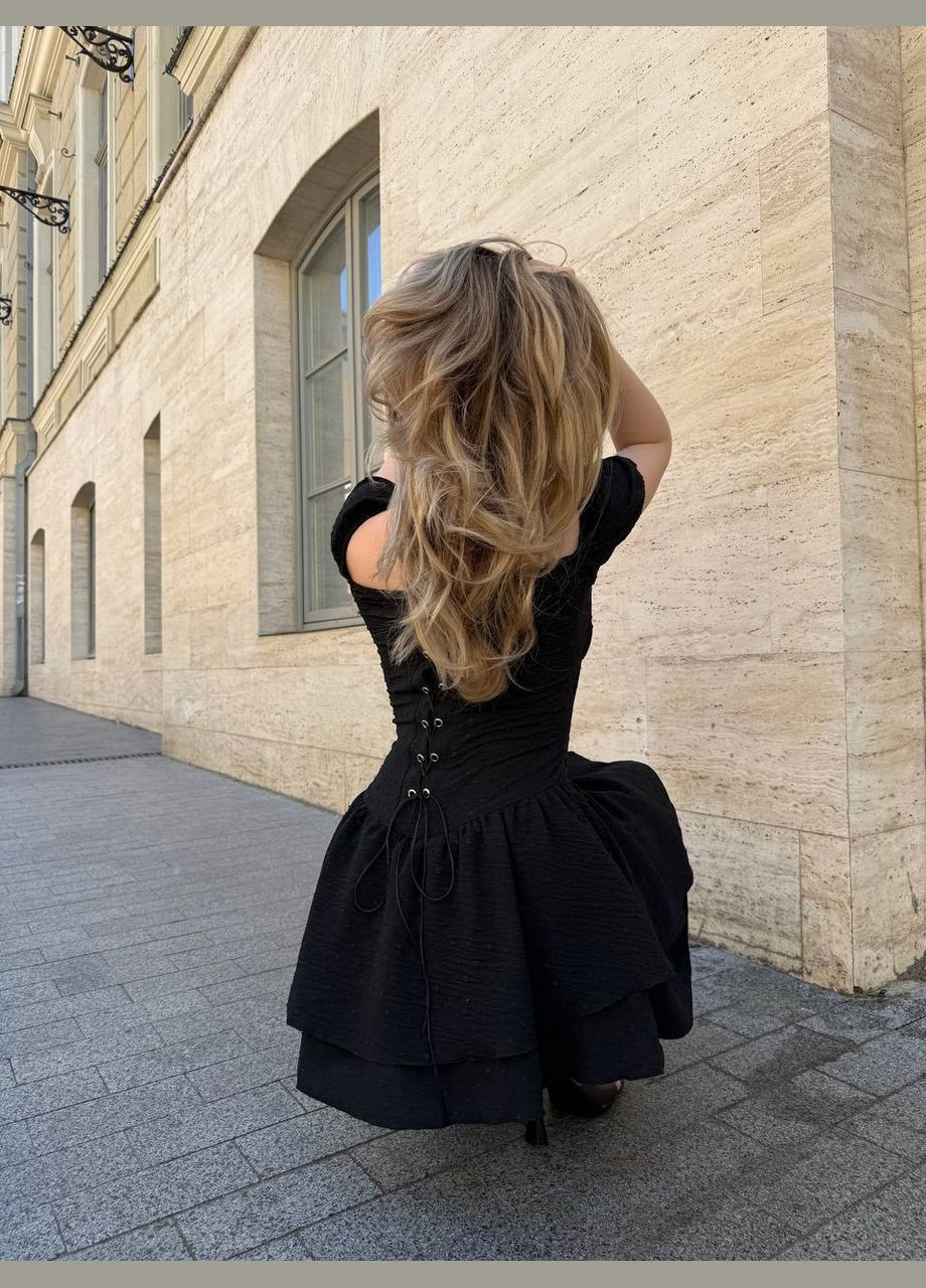 Чорна святковий жіноча сукня FINO Mode однотонна