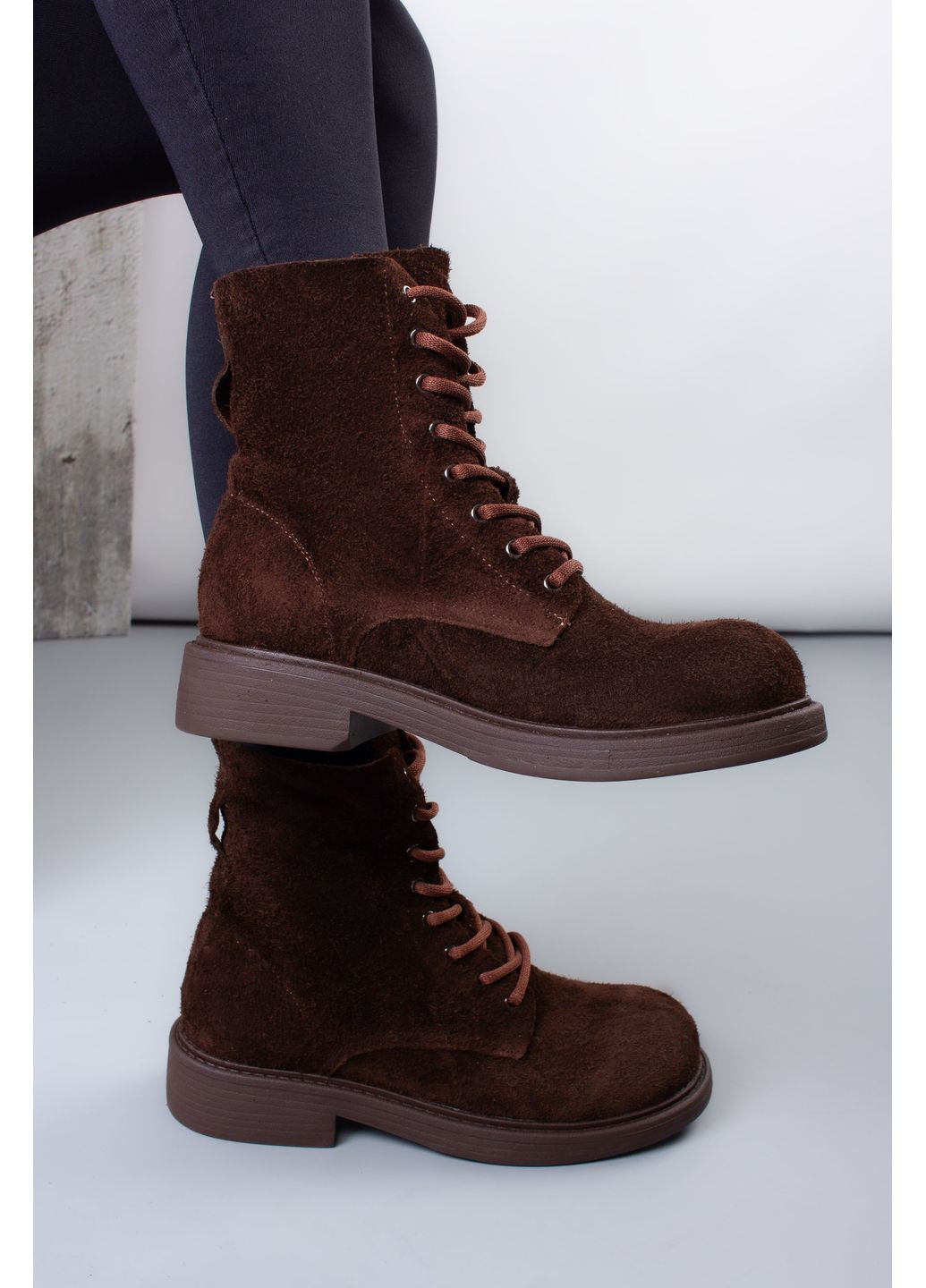 Черевики жіночі M380-1-2 натуральна замша коричневі 346567 Where Uwear (364658678)