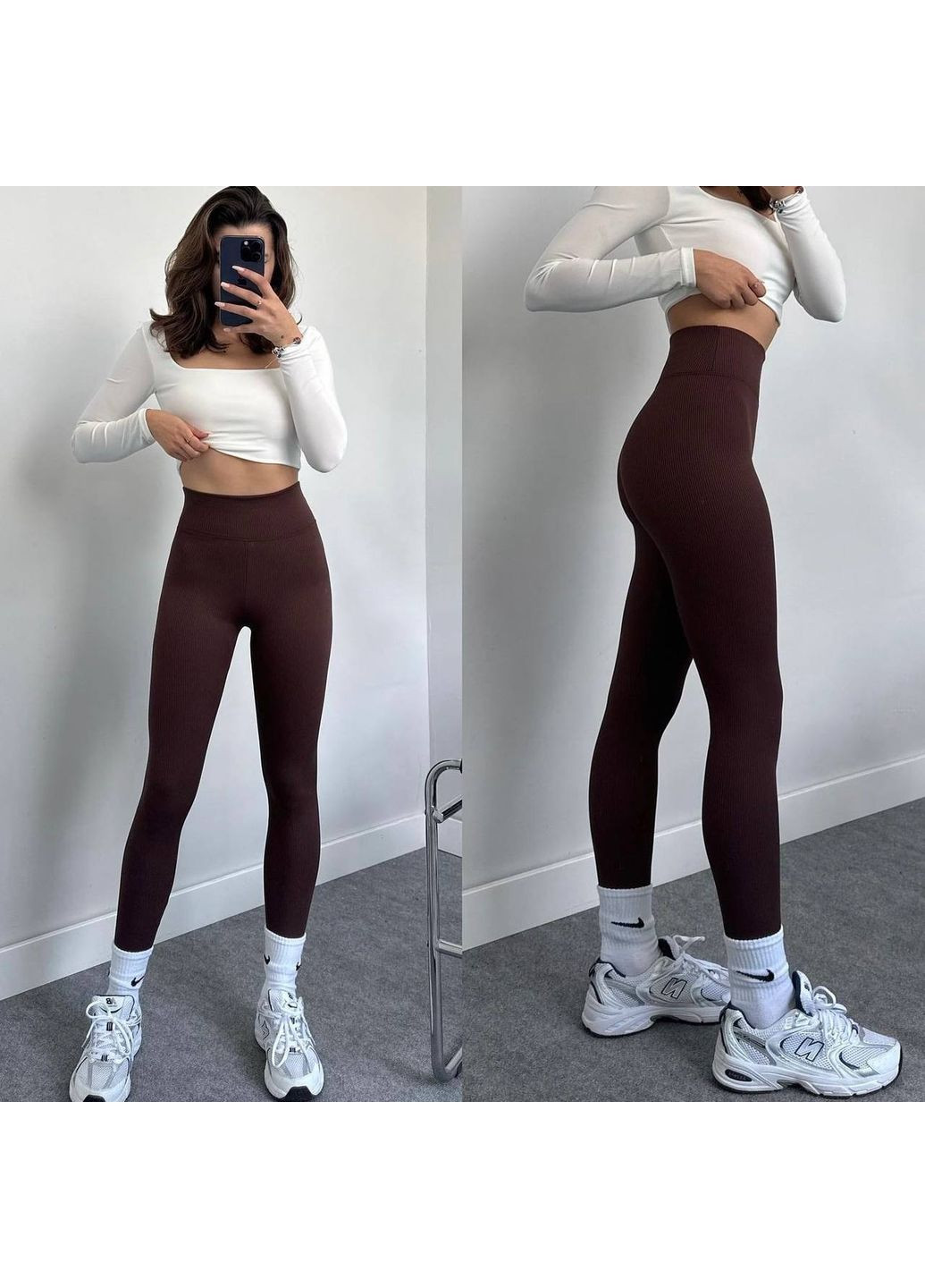 Теплые лосины на флисе в рубчик More_bboutique Лосини (368635981)