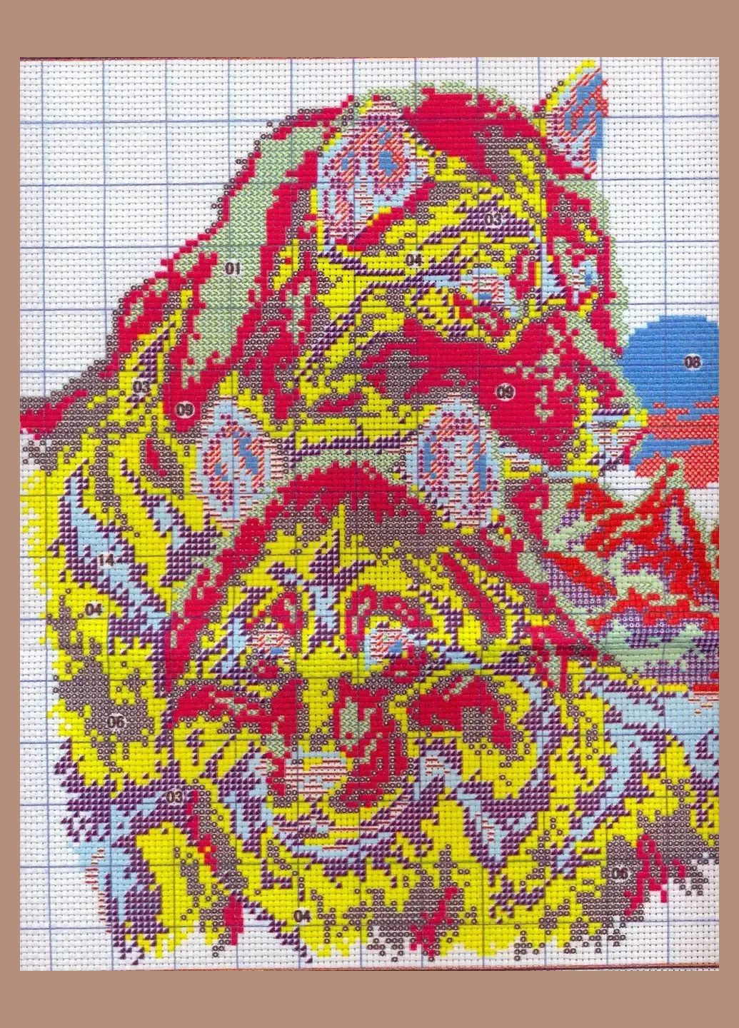 Набір для вишивання за нанесеною на канву схемою "The Wolf partners" . AIDA 14CT printed, 32*34 см Joy Sunday (313612737)