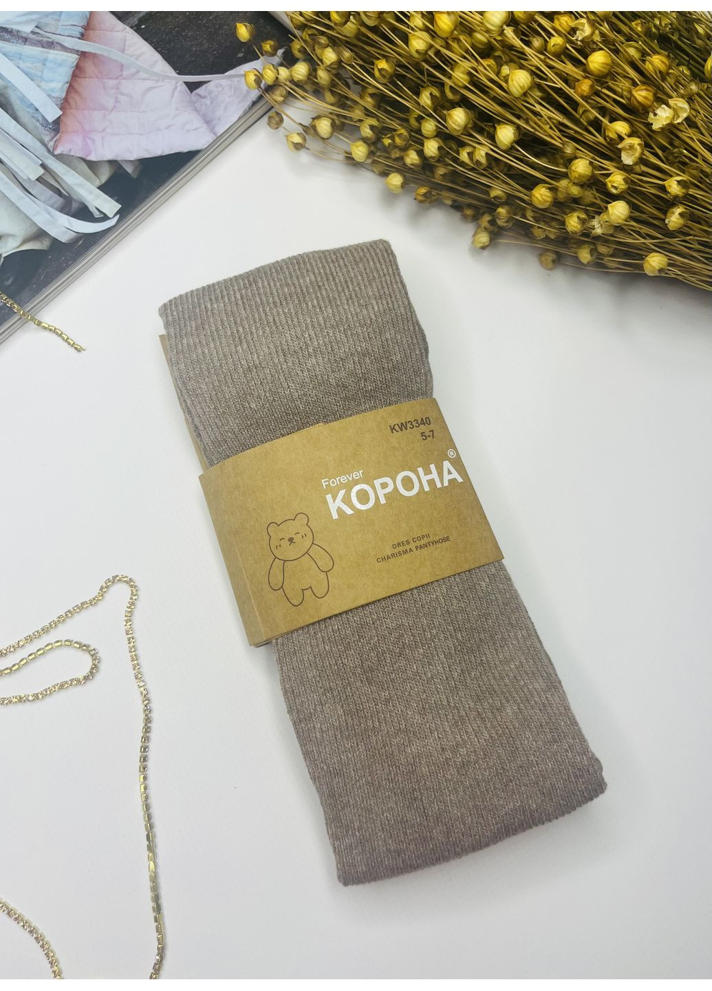 Колготки в рубчик бавовняні Корона (367859540)