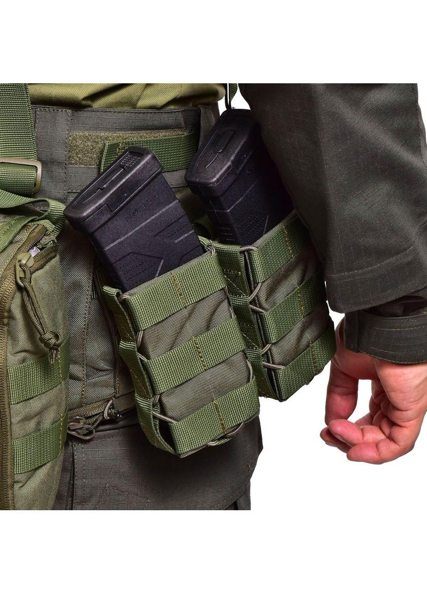 Итог для магазинов одинарный открытый тканевый Stealth PRO. Cordura 1000 Цвет Ranger Green GIG military (370590112)