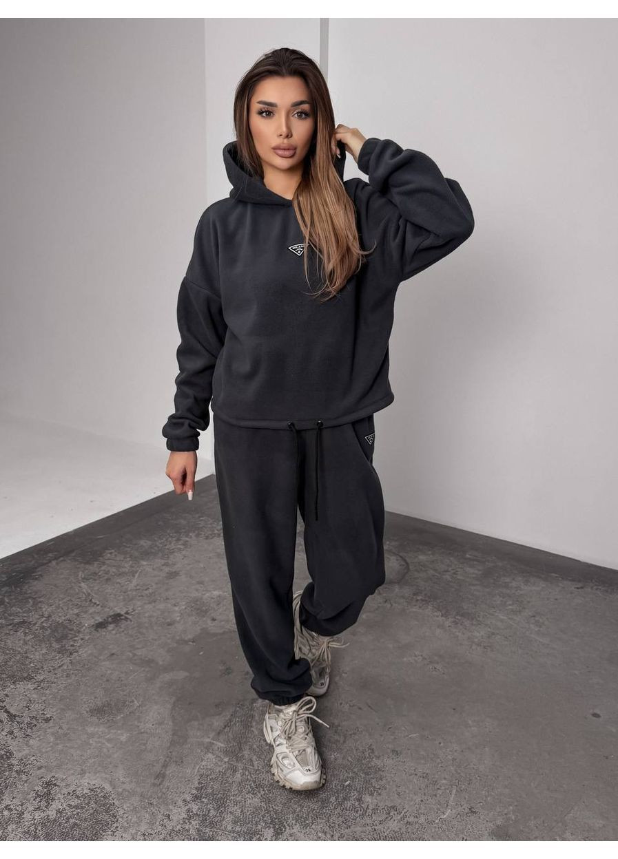 Жіночий флісовий костюм утеплений з худі та штанами No Brand (372046532)