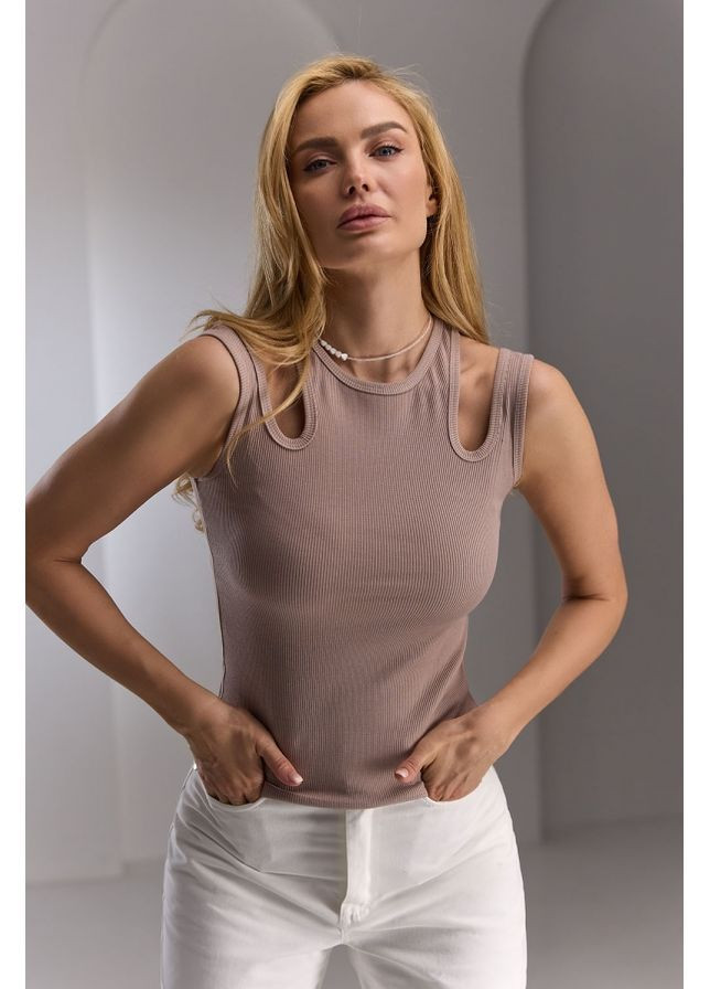 Топ з вирізами 1783 Білий Triko Bakh (368651373)