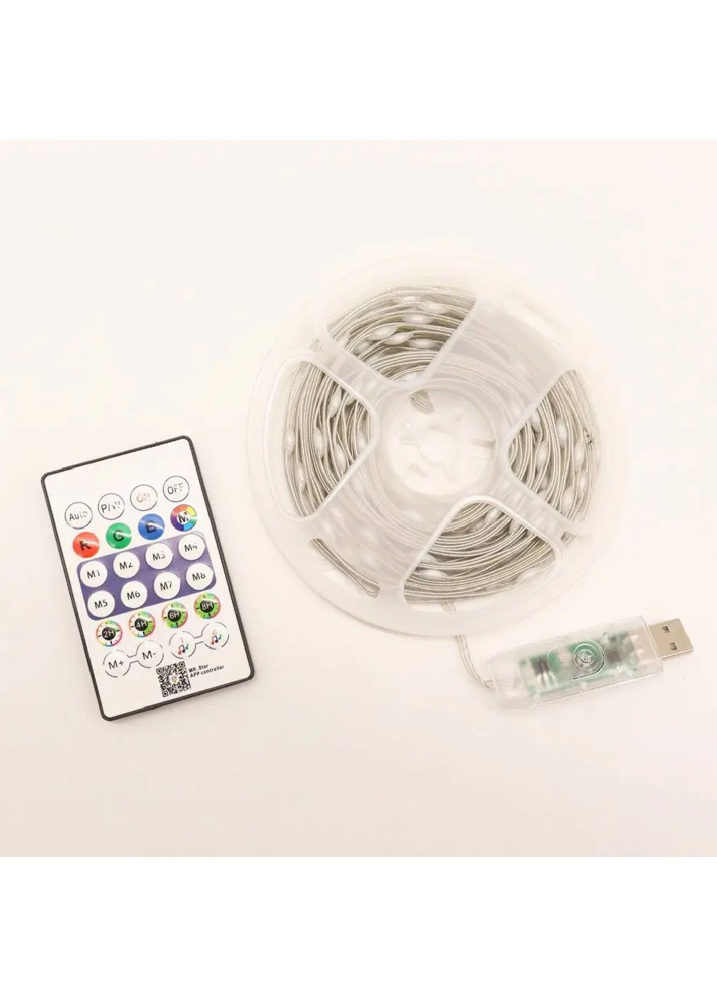 Умная гирлянда роса светодиодная с работой USB пультом управления подключением по Bluetooth 10 м (482148-Prob) Разноцветная Unbranded (370914570)