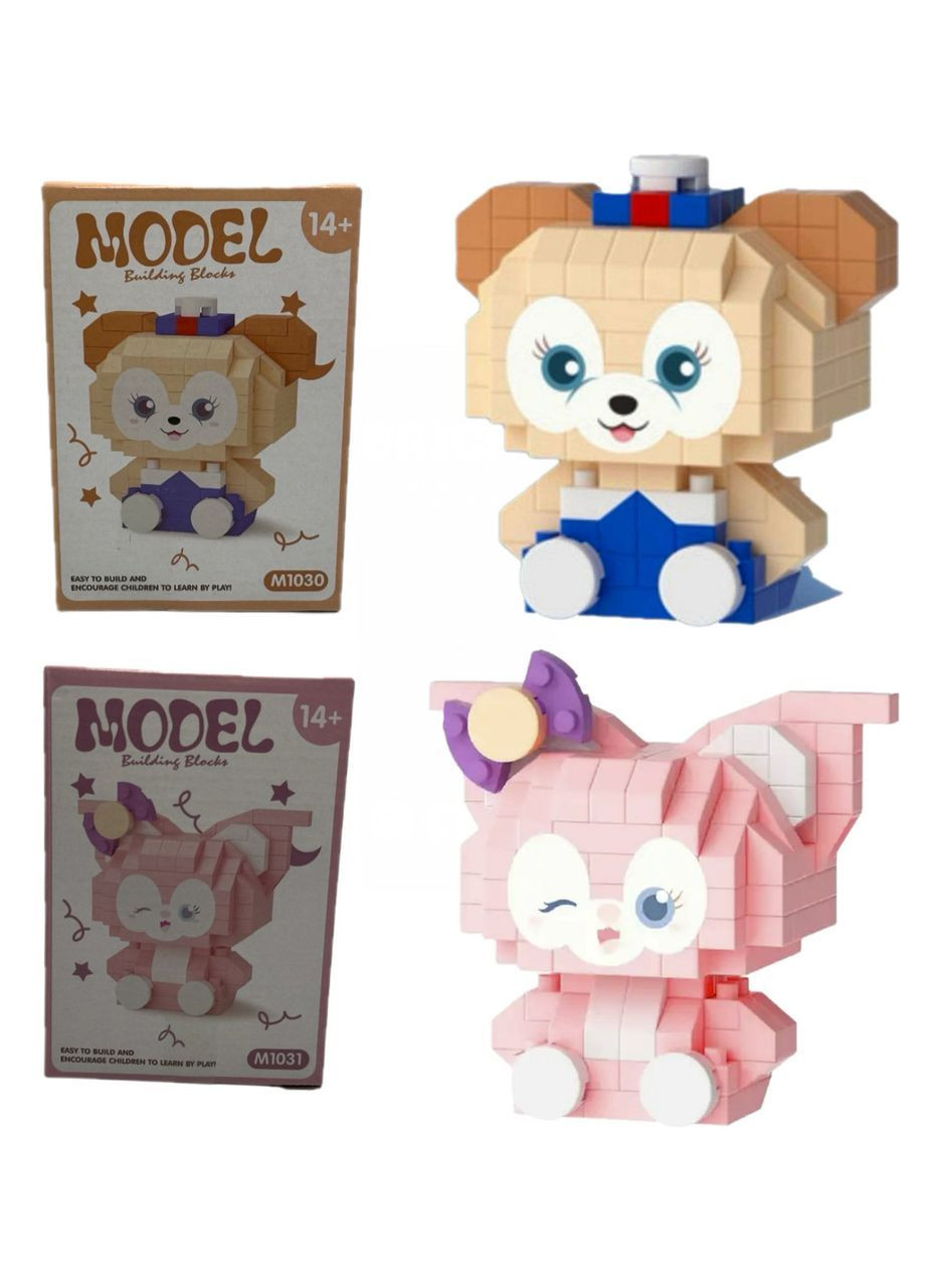 Дитячий конструктор 3D Model Hello Kitty 346 деталей 2 шт Рожевий (MKT103031) No Brand (366424034)