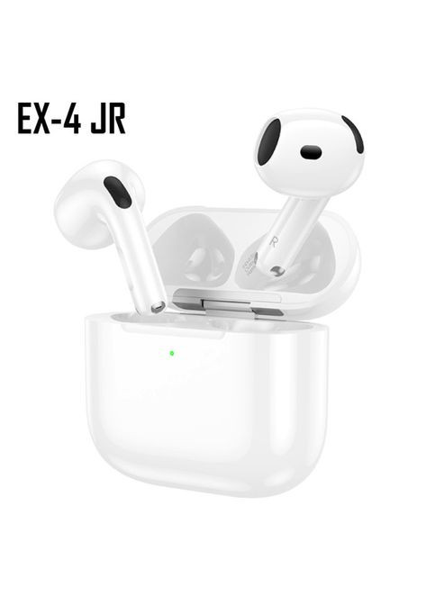 Бездротові навушники JR Білі Bluetooth вставні для спорту та роботи блютуз гарнітура EX 4 (372459934)