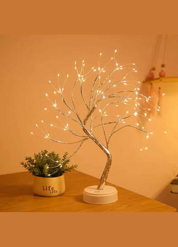 Декоративный ночник на 108 LED лампочек в виде дерева Бонсай, цвет теплый No Brand (326806502)