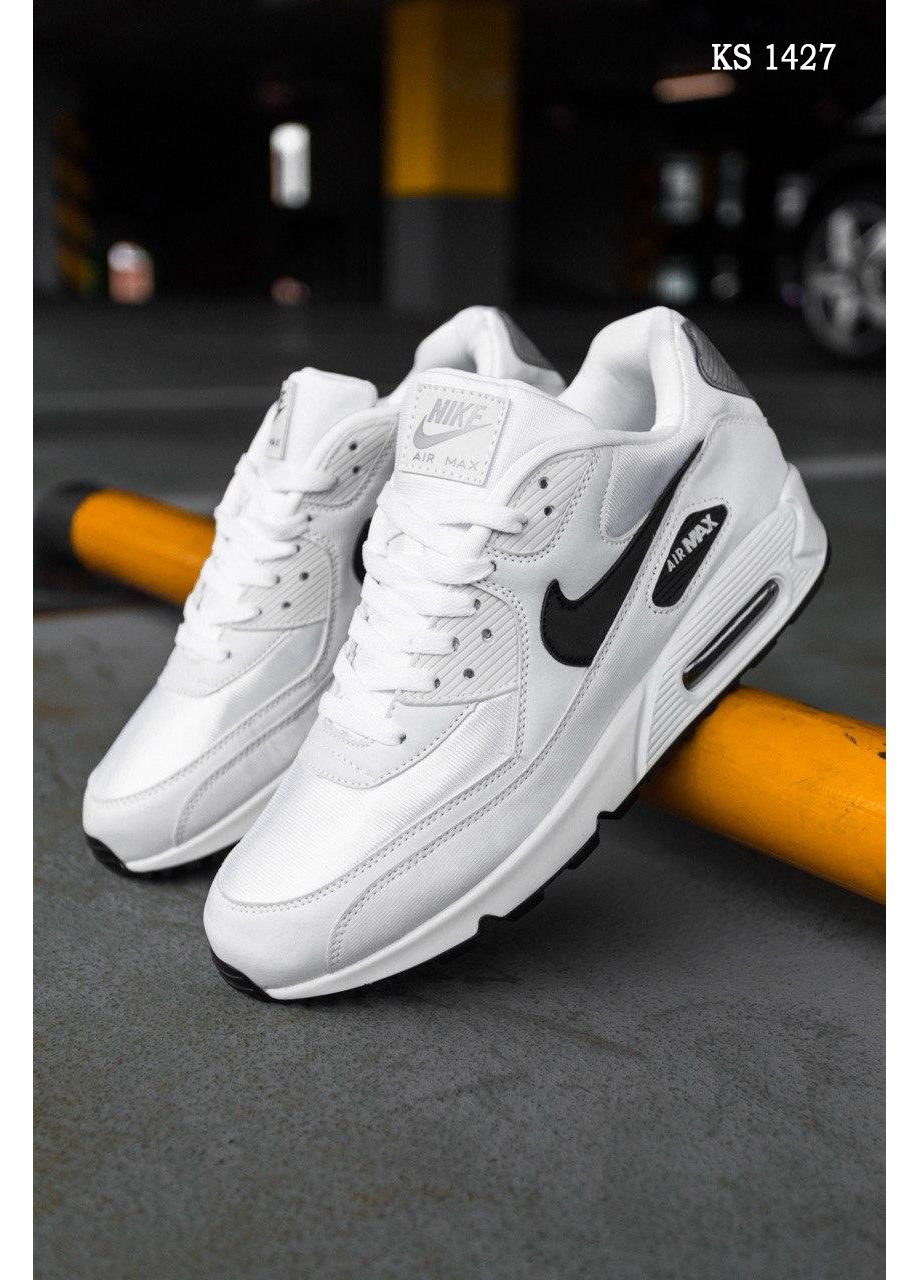 Чорні Осінні кросівки чоловічі nike air max 90 white black найк аір макс 90 No Brand