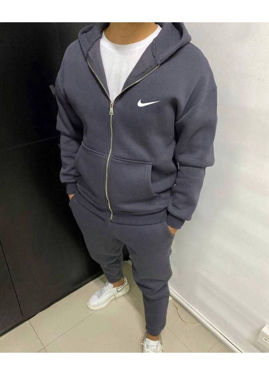 Чоловічий теплий костюм на флісі «Бренд» на блискавці з капюшоном (Заміри в описі) Vione (368880891)