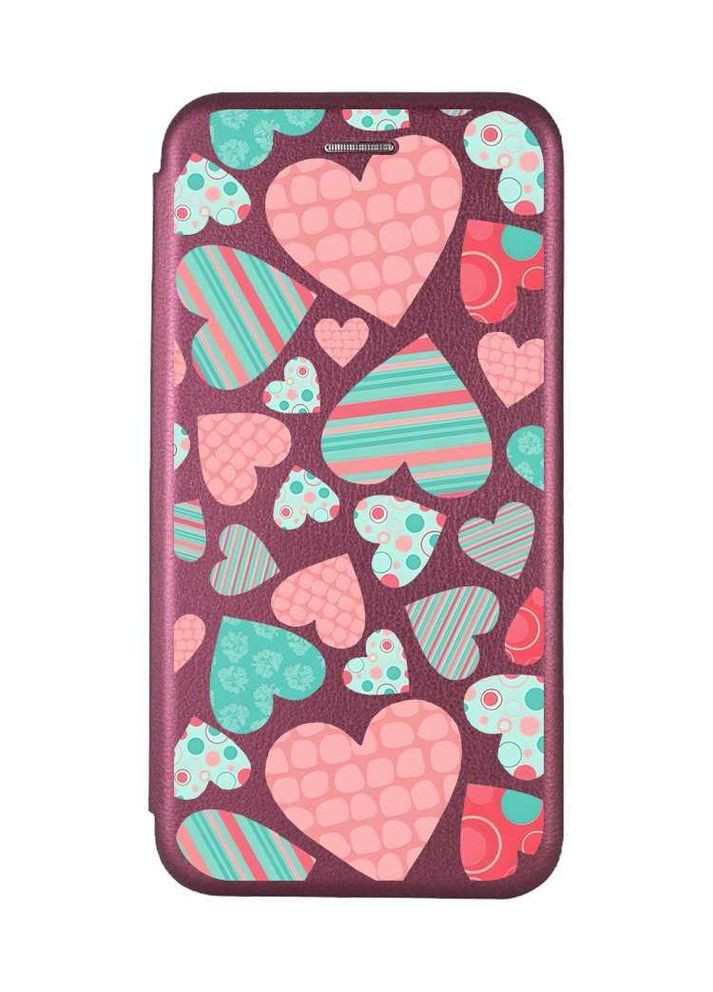 Чехол-книжка с рисунком для Samsung Galaxy A25 (A256):: Разноцветные сердечка (принт 334) G-Case (360658923)