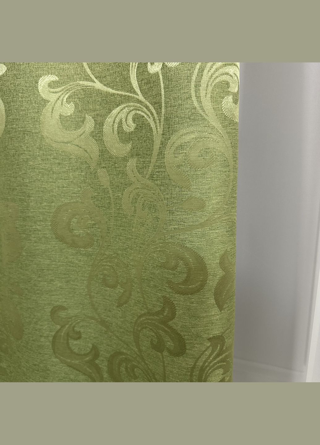 Комплект жаккардовых штор с вензельным узором — 2 шт(1.5м×2.7 м) зеленого цвета No Brand (331325824)