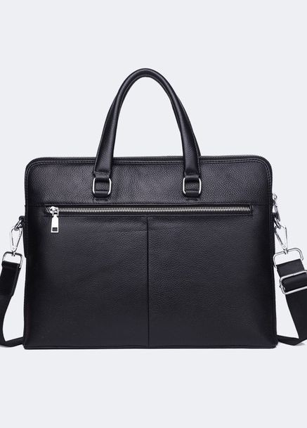 Шкіряна чоловіча ділова сумка-портфель портфель для ноутбука чорний 64028 Tiding Bag (336182106)