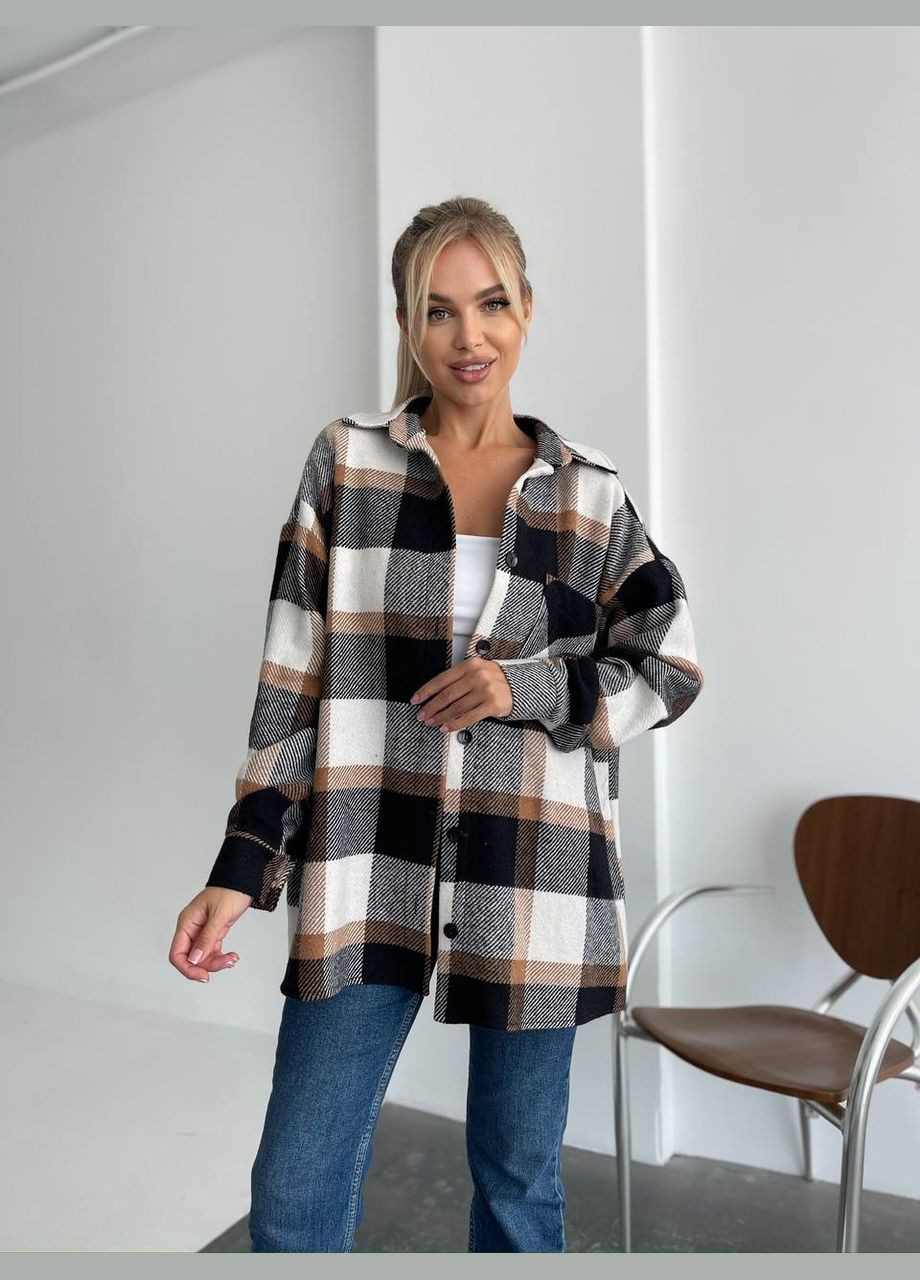 Цветная повседневный рубашка в клетку Garna с длинным рукавом