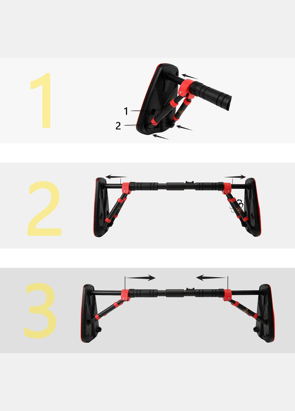 Турник раздвижной Elite+ XR-0293 Black/Red Cornix (322141218)