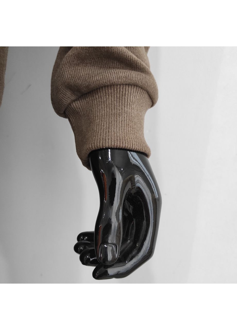 Коричневий кардиган чоловічий стійка кофта блискавка теплий 2 кишені No Brand