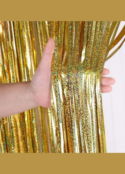 для фотозони з голограмою 1 м на 1 м золотистий Jannet Дощик (316301143)