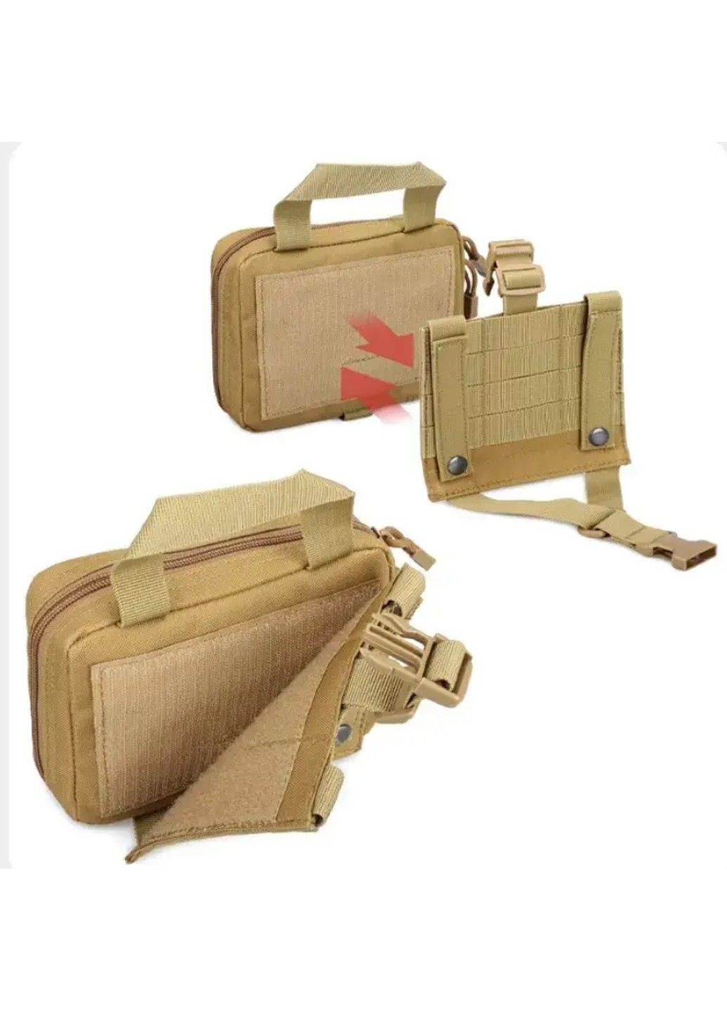 Підсумок-аптечка з кріпленняv на Molle зі швидким скиданням (Хакі) No Brand (332635933)