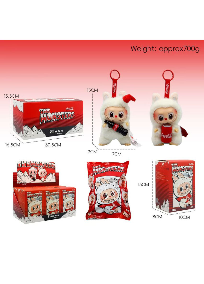 Мягкая игрушка-брелок Лабубу с баночкой Coca Cola Labubu No Brand (351506419)