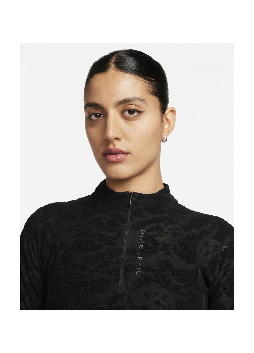 Лонгслив женский 1/4 Dri-Fit Trail Black Nike (365962284)
