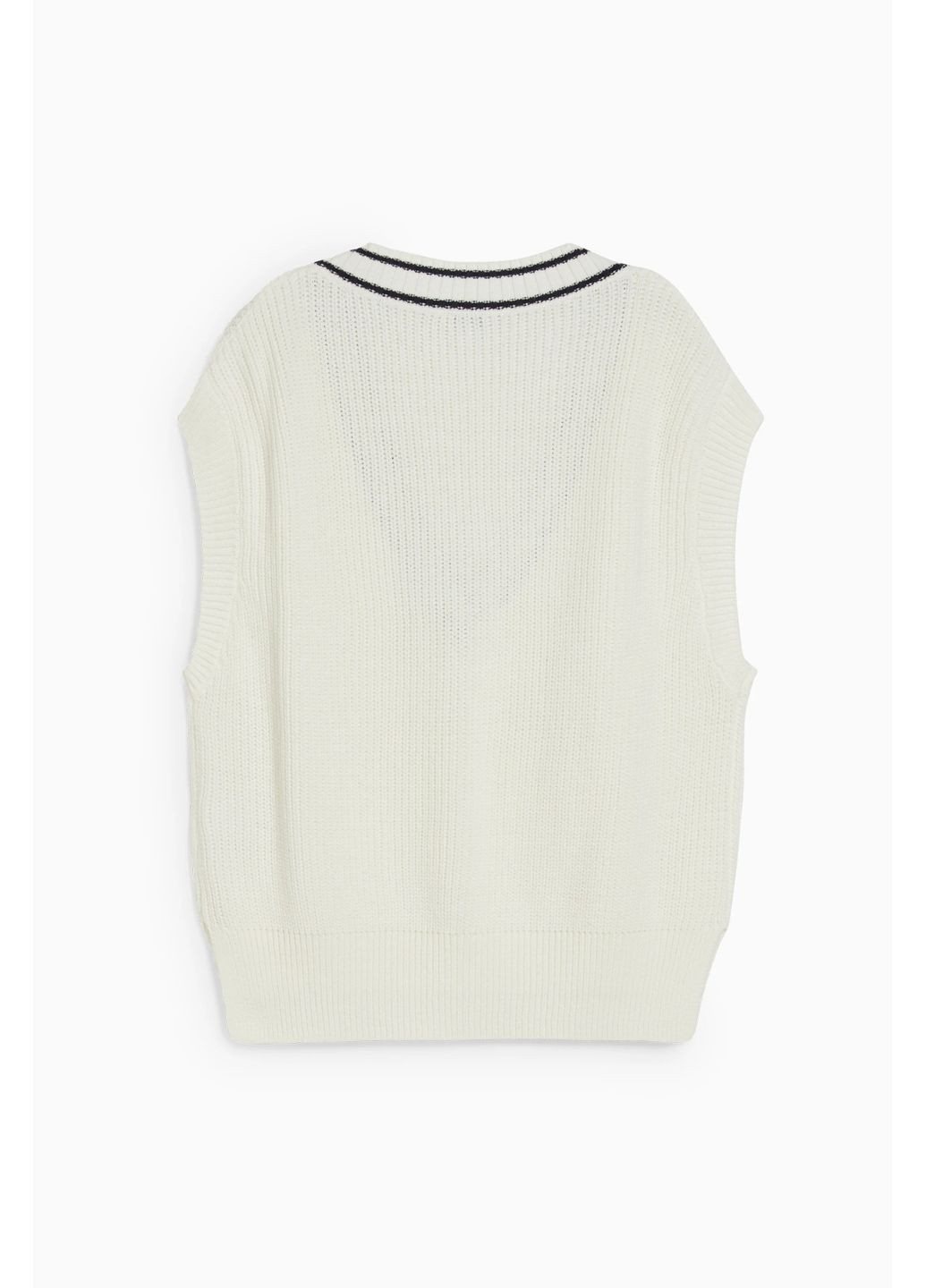 Молочный женский вязаный жилет C&A однотонный - демисезонный