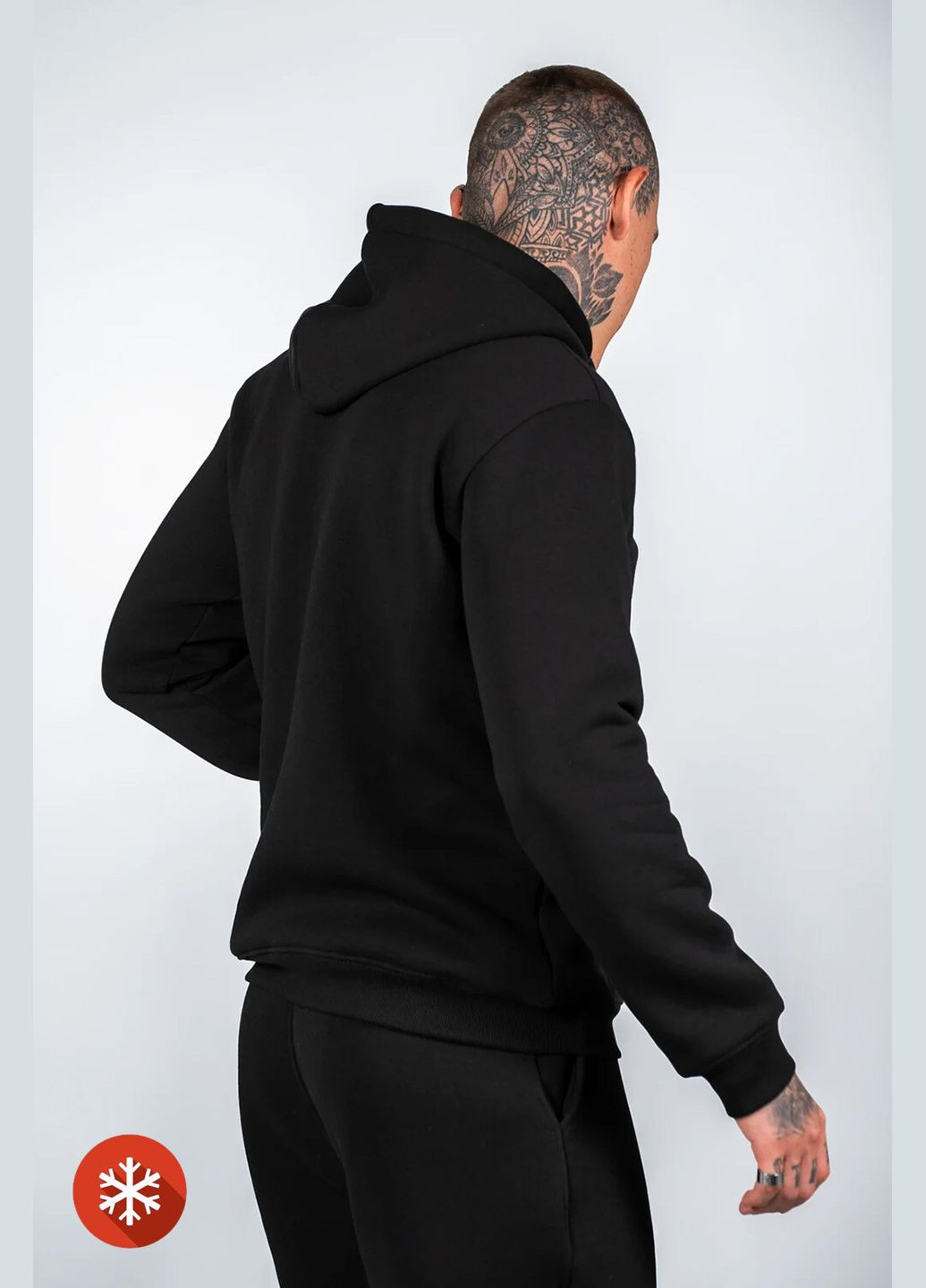 Чоловічий теплий худі на флісі Basic 3 Чорний Teamv (316354863)