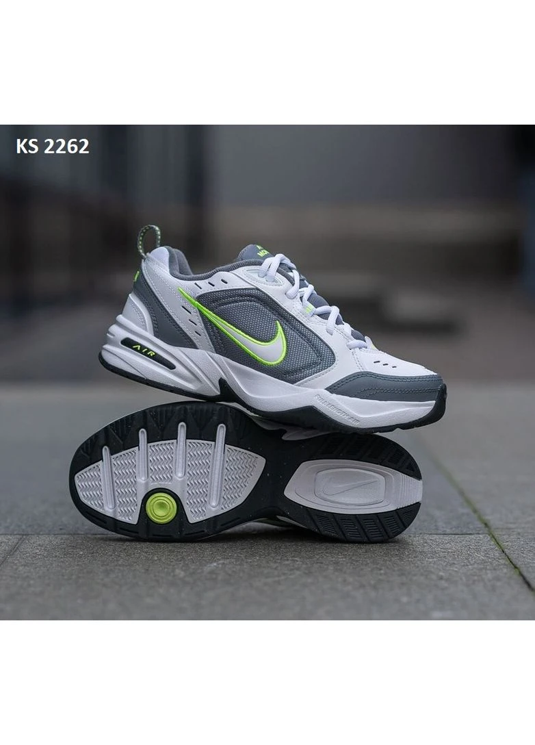 Білі літні кросівки nike air monarch iv white light green найк аір No Brand