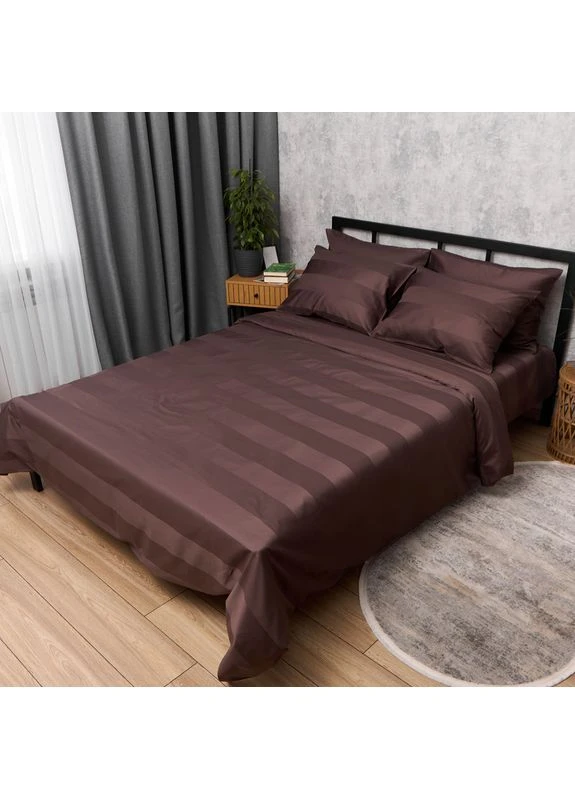Комплект постільної білизни Satin Stripe King Size 220x240 наволочки 2х40х60 (MS-820016835) Moon&Star Arabica (400235010)