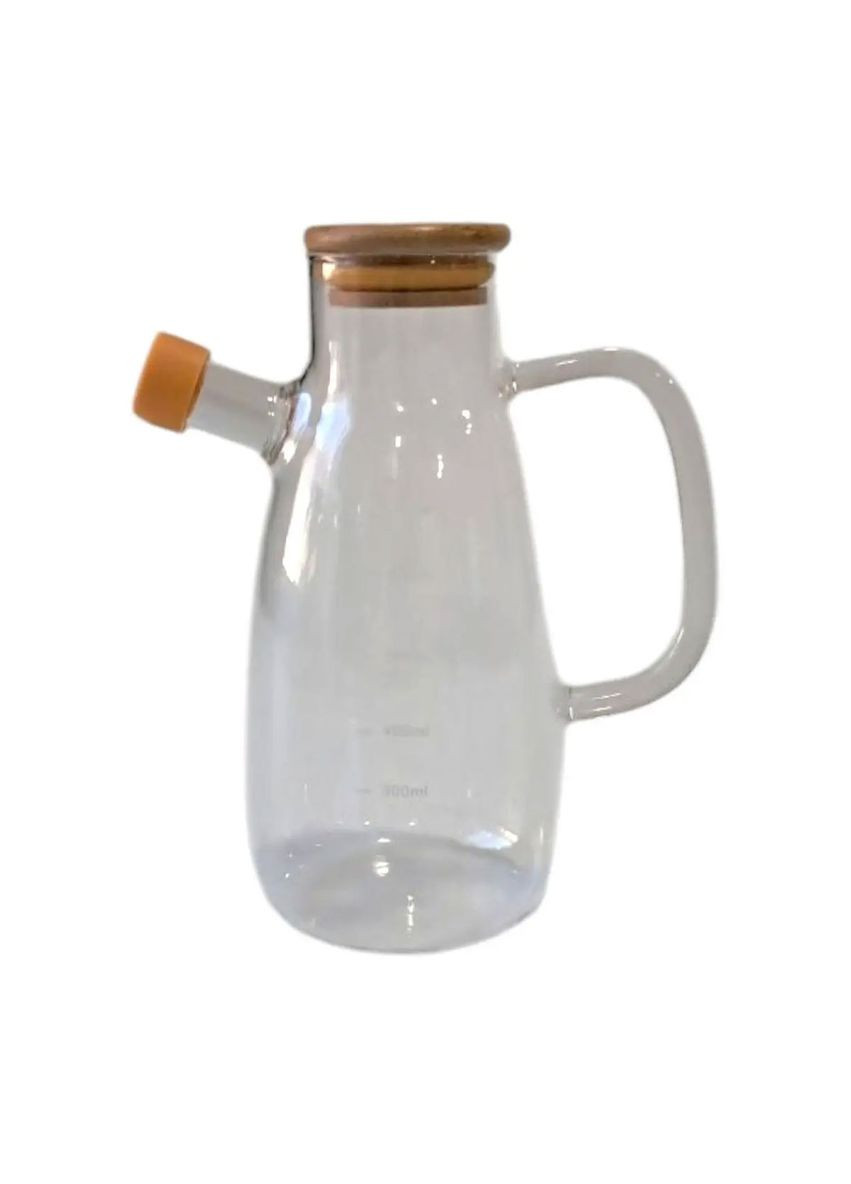 Бутылка для масла и уксуса стеклянная с бамбуковой крышкой 650 мл Yiwu (369797999)