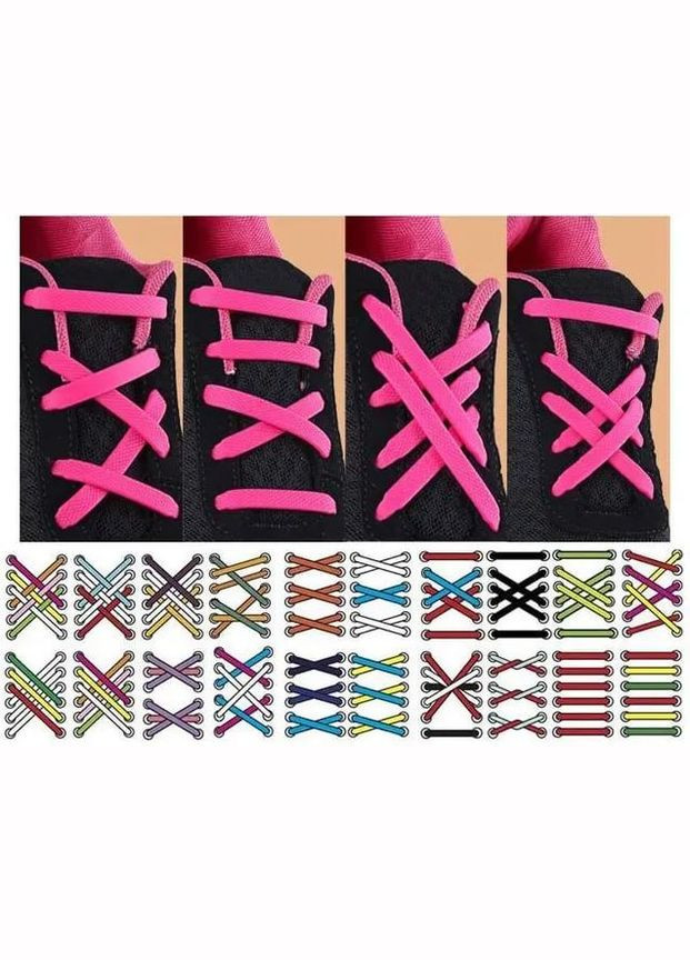 Силиконовые широкие шнурки для спортивной обуви без завязок оранжевые No Brand (315048593)