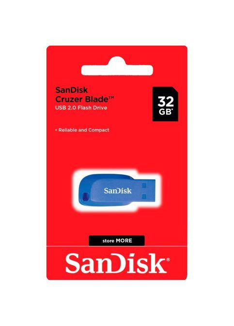 USB флэш-накопитель (SDCZ50C032G-B35BE) SanDisk 32GB Cruzer Blade Electric Blue USB 2.0 (295930138)