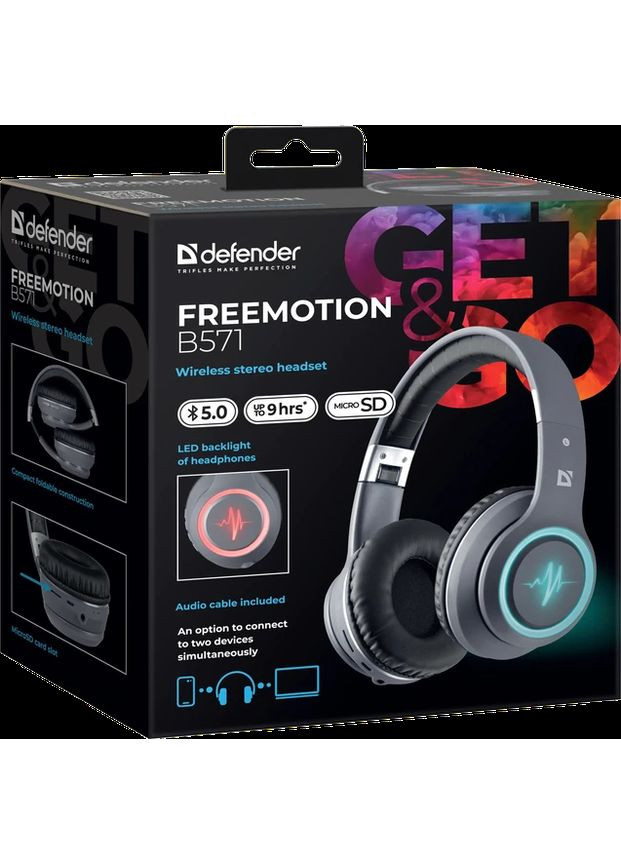Навушники FreeMotion B571 Bluetooth LED Grey Defender (360425179)