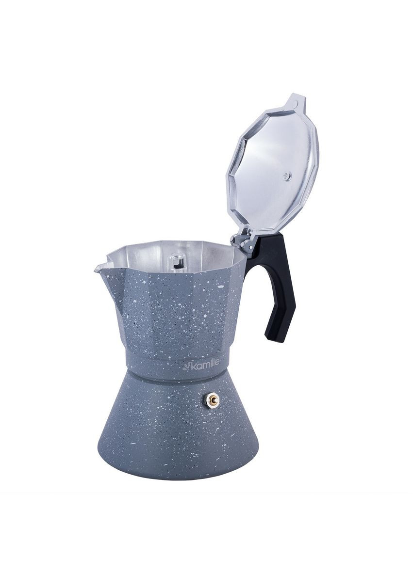 Сіра гейзерна кавоварка 600 мл для всіх видів плит Kamille (312550522)