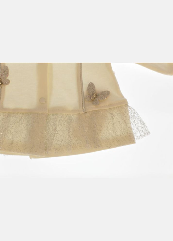 Бежевый демисезонный костюм с длинным рукавом для девочки с бабочками бежевый 62 см (34537) BABYKROHA