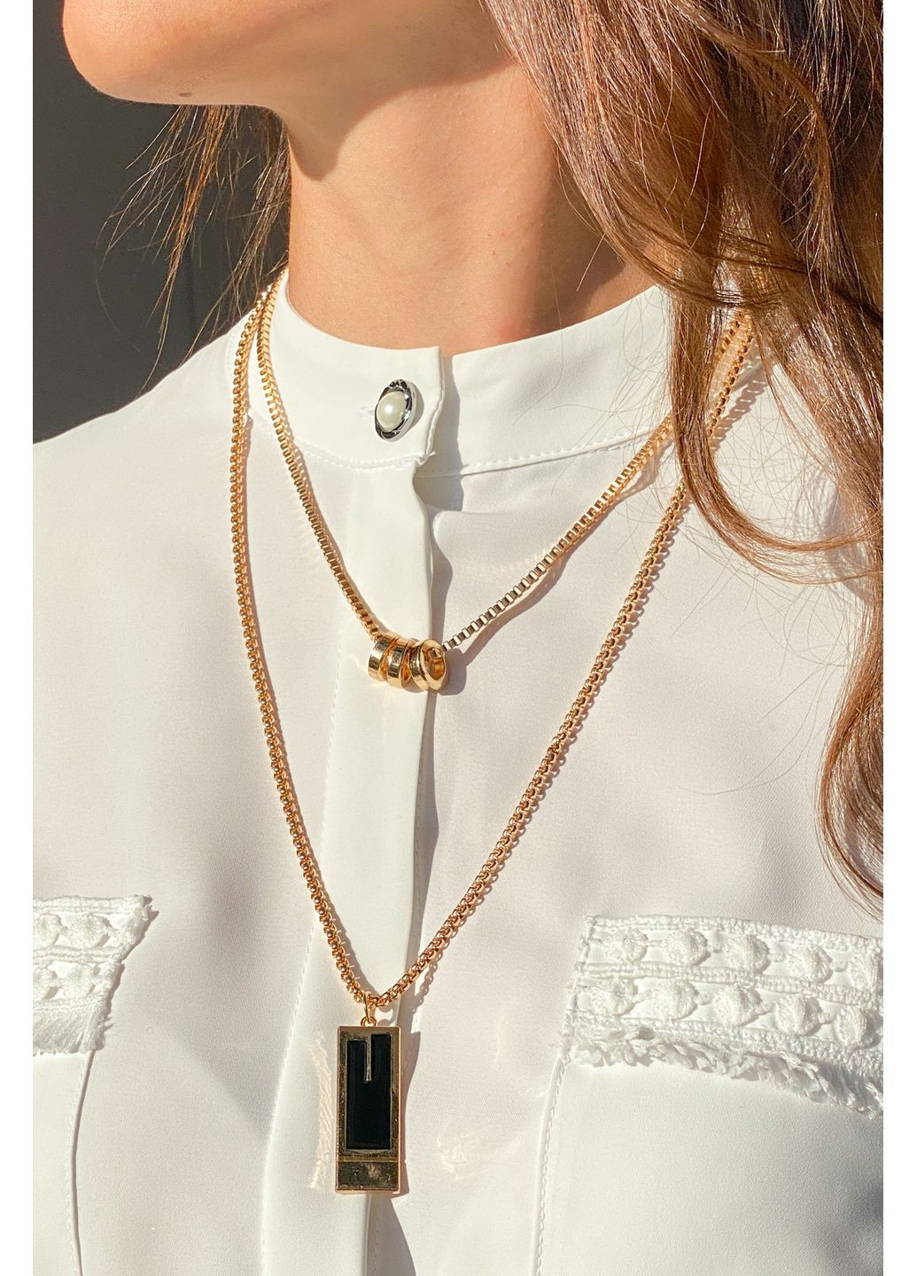 Кольє подвійне з підвісками CHICLY (353303511)