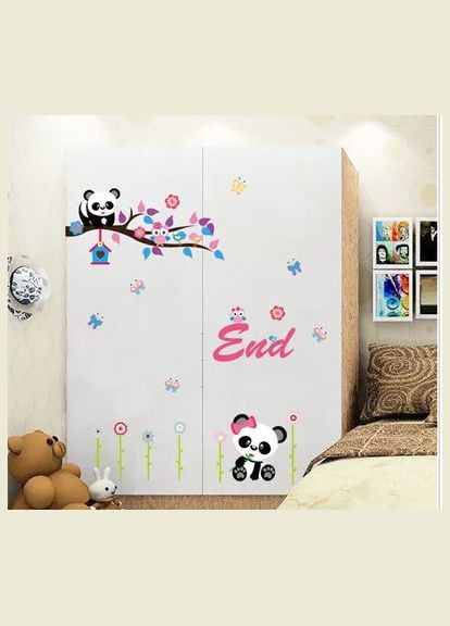 Декоративні наклейки для дитячого садка Дві панди (лист 60 х 90 см) Б132-2 No Brand (302242107)