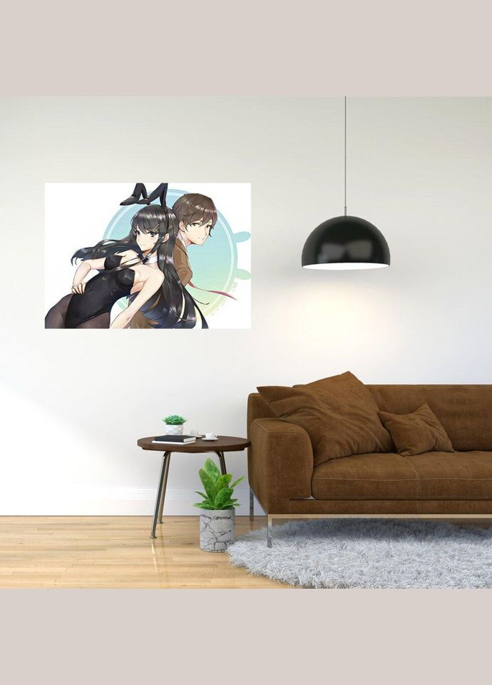 Плакат- с принтом Девочки-зайки Seishun Buta Yarou wa Bunny 3 A2 А0 Кавун постер (316210576)